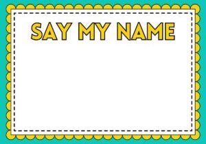 Name Writing English Tracing Worksheet in Green Yellow Bold Style (LinkedIn Post)